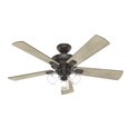 Hunter 52" 5 Blade Crestfield Ceiling Fan with LED Light Kit and Handheld Remote
