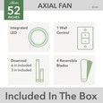 Casablanca 52" Axial Ceiling Fan with LED Light Kit and Wall Control