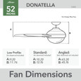 Hunter 52" 6 Blade Donatella Ceiling Fan with LED Light Kit and Handheld Remote