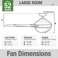 Hunter 52" 4 Blade Hepburn Ceiling Fan with LED Light Kit and Wall Control