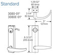 Adams Rite Adams Rite 3080E Series - Electrified Entry Trim with Universal Trim Kit (Cylinder Not Included) ADA-3080E