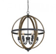 Savoy House Meridian M70034WB 6-Light Pendant in Wood with Black