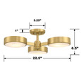 Crystorama ORS-733 Orson 3 Light Semi Flush Mount