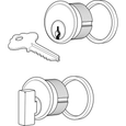 Adams Rite 4036 Mortise Cylinder line drawing showing keyed-different configuration (top, with key) and keyed-alike configuration (bottom) for MS Locks, Deadlatches, and 2190