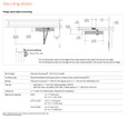 LCN 1450 door closer hinge pull-side mounting diagram with A and B dimension callouts and installation specifications table