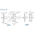 Adams Rite 4565 Series Deadlatch Thumbturn Handle with 1-3/8" x 4" Escutcheon