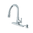Cahaba CA6111 Traditional Single Handle Pull-Down Kitchen Faucet with Soap Dispenser