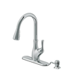 Cahaba CA6112 Transitional Single Handle Pull-down Kitchen Faucet with Soap Dispenser