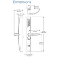 Adams Rite 3090 eForce overall dimensions diagram showing 15-3/8 inch height, 3-7/8 inch width, 1-3/4 inch door thickness range, and top cap profile measurements