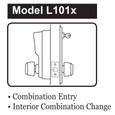 Dormakaba Dormakaba Simplex LR1011 Pushbutton Cylindrical Lever Lock, Combination Entry Function Only DOR-L1000-No Key Override-1