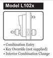 Dormakaba Simplex LR1041M Pushbutton Cylindrical Lever Lock, Combination Entry/Passage Functions with Key Override, Medeco/Yale/ASSA/Abloy LFIC Prep, Less Core,
