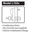 Dormakaba Dormakaba Simplex LR1041 Pushbutton Cylindrical Lever Lock, Combination Entry/Passage Functions with Key Override DOR-L1000-Key Override-4