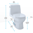 TOTO MS853113S UltraMax One-Piece Round Bowl 1.6 GPF Toilet