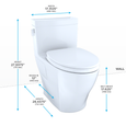 TOTO MS624124CEFG Legato WASHLET+ One-Piece Elongated 1.28 GPF Universal Height Skirted Toilet with CEFIONTECT