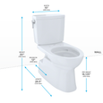 TOTO CST474CUFG Vespin II 1G Two-Piece Elongated 1.0 GPF Universal Height Skirted Design Toilet with CEFIONTECT