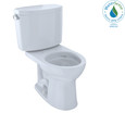 TOTO CST453CEFG Drake II Two-Piece Round 1.28 GPF Universal Height Toilet with CEFIONTECT