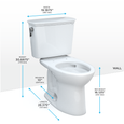 TOTO CST786CEFG.10#01 Drake Transitional Two-Piece Elongated 1.28 GPF Universal Height TORNADO FLUSH Toilet with 10 Inch Rough-In and CEFIONTECT