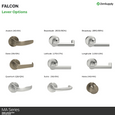 Falcon MA101 Passage/Closet Latchset - Grade 1 Non-Keyed Mortise Lock with Lever and Rose Trim