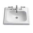 TOTO LT531.4 Promenade Rectangular Self-Rimming Drop-In Bathroom Sink for 4 Inch Center Faucets