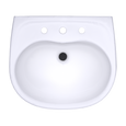 TOTO LHT241.8G Supreme Oval Wall-Mount Bathroom Sink with CEFIONTECT and Shroud for 8 Inch Center Faucets