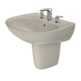 TOTO LHT241.8G Supreme Oval Wall-Mount Bathroom Sink with CEFIONTECT and Shroud for 8 Inch Center Faucets