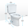 TOTO CST776CSFG Drake Two-Piece Elongated 1.6 GPF Universal Height TORNADO FLUSH Toilet with CEFIONTECT