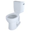 TOTO CST243EFR#01 Entrada Two-Piece Round 1.28 GPF Universal Height Toilet with Right-Hand Trip Lever