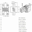 SOSS SOSS 100 Series Invisible Hinge, 1", 1 Pair Carded (1/2-5/8" Minimum Door Thickness) 100