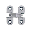 SOSS 103 Series Invisible Hinge 1-1/2 in. Satin Chrome 626 Finish, Zinc and Steel, front view
