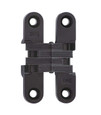 SOSS 204 Series Invisible Hinge 2-3/8" Matte Black 622 finish, open position showing nylon links, 1 pair