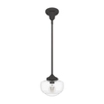 Hunter Saddle Creek Clear Seeded Glass 1-Light Mini-Pendant