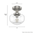 Hunter Saddle Creek Clear Seeded Glass 1-Light Mini-Pendant