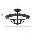 Hunter Perch Point 4 Light Semi-Flush Mount HL-FAML413