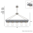 Hunter FAMC53 Devon Park 5-Light Linear Chandelier
