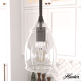Hunter Dunshire Curved Vase Clear Glass 1-Light 5.25 Inch Mini-Pendant