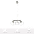 Hunter Lighting Saddle Creek Clear Seeded Glass 3 Light Convertible Chandelier