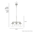 Hunter Lighting Saddle Creek Clear Seeded Glass 3 Light Convertible Chandelier