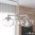 Hunter Lighting Saddle Creek Clear Seeded Glass 3 Light Convertible Chandelier