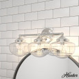 Hunter Lighting Saddle Creek Clear Seeded Glass 3 Light Vanity