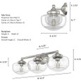 Hunter Lighting Saddle Creek Clear Seeded Glass 3 Light Vanity