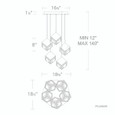 WAC Lighting PD-29305R Ice Cube 5-Light Round Multi-Light LED Pendant