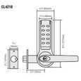 Codelocks CL4210 Electronic Tubular Latchbolt, Stainless Steel Finish