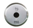 LCN LCN 8310-2340 Round Touchless Actuator, Wave Icon and Text, Battery Powered, Stainless Steel LCN-8310-2340