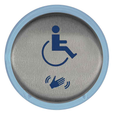 LCN 8310-816RL 7" Round Touchless Actuator with Wheelchair and Wave Icons - Stainless Steel