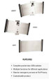 Trimco 1069 pocket door pull product family comparison — 1069FP (full privacy), 1069L (latch), and 1069 (passage) models shown side by side with ADA features list