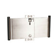 Trimco 1069FP ADA pocket door pull with full privacy function, front view, Satin Stainless Steel finish (630), showing privacy lock indicator and ADA-compliant pull bar