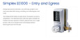 Dormakaba Simplex EE1000 Series Entry and Egress mechanical pushbutton lock - product overview panel describing keyless combination access and knob configuration