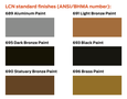 LCN Powder Coat Colors Codes
