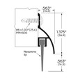 Zero International 8197 36" (3') x 2" Door Sweep with Neoprene Lip and Clear Anodized Aluminum Finish