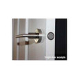 Precision Lock PLS12PRO Concealed Magnetic Catch installed on a single interior door frame edge – silver finish, shown with lever handle door as a real-world installation example